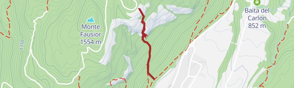 Route map: Ferrata Croce di Fai